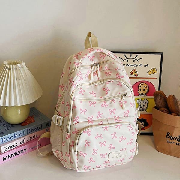 3 Pcs Large Capacity Backpacks, Everyday Backpacks, School Bag for Students, Aesthetic Backpack Sets, Simple Backpack, Travel Bag Black -HK826 Hot Pink
