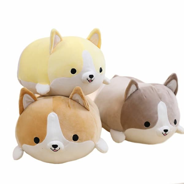Corgi Hund Stor Kjempe Squishmallow Kosedyr Pute Brun