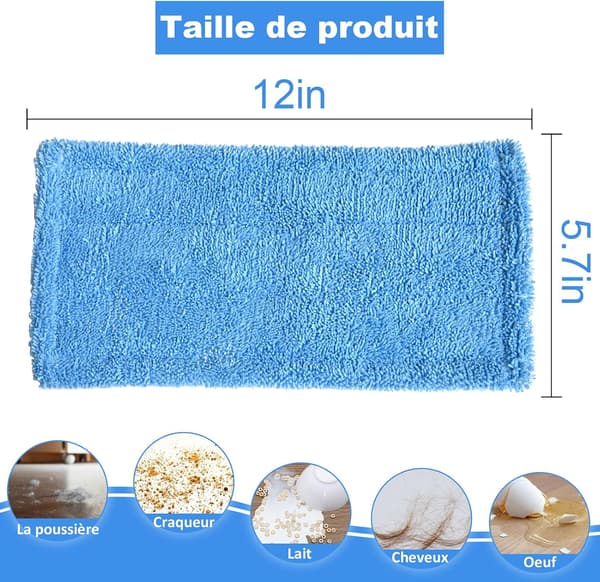 3-pak, blå Swiffer-kompatible, genanvendelige erstatningsklude