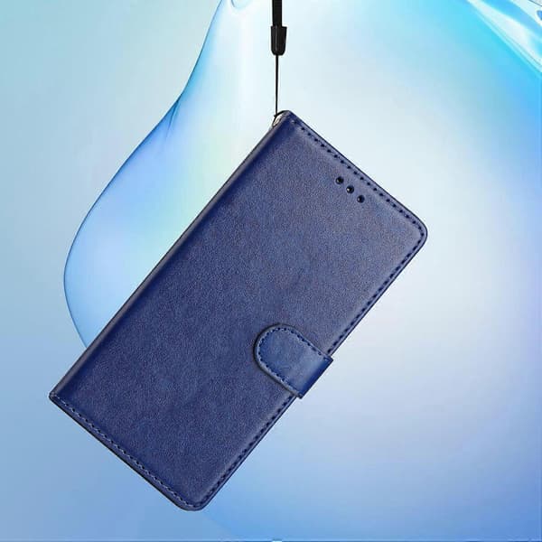 For Xiaomi 15T Leather Case Wallet Stand Phone Cover with Practical Strap Blue