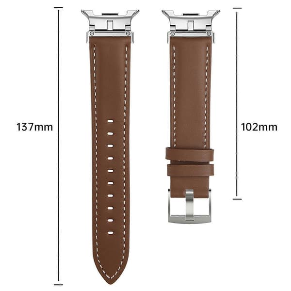 Urrem til Samsung Galaxy Watch8 44mm 40mm Watch8 Classic 46mm Metalforbindelse Ægte Læder Sort Black Black