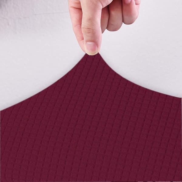 Stor stretch Jacquard matstolsskydd (vinröd, 2 stycken)