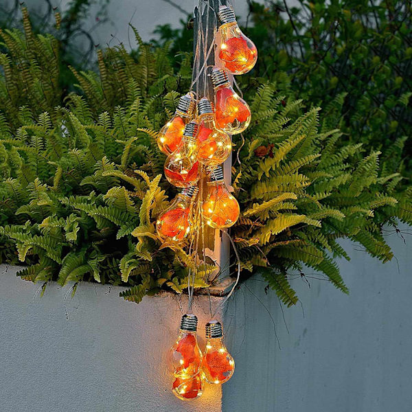 Utomhus trädgårds ljusslingor, 4M 10Led lönnlöv glödlampa ljusslingor, dekorativ LED-lampa, för trädgård uteplats Thanksgiving dekorationer