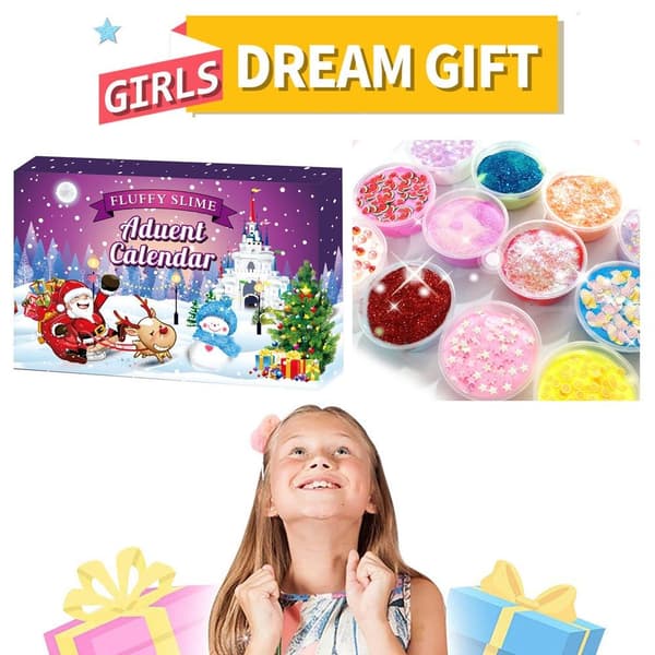 Julekalender DIY Fluffy Slime Kit Nedtellingskalender