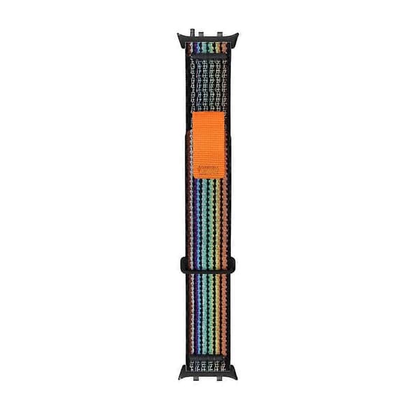 Til Huawei Watch D2 Nylon Urrem Justerbar Erstatningsrem - Blågrå Multicolor Black Rainbow