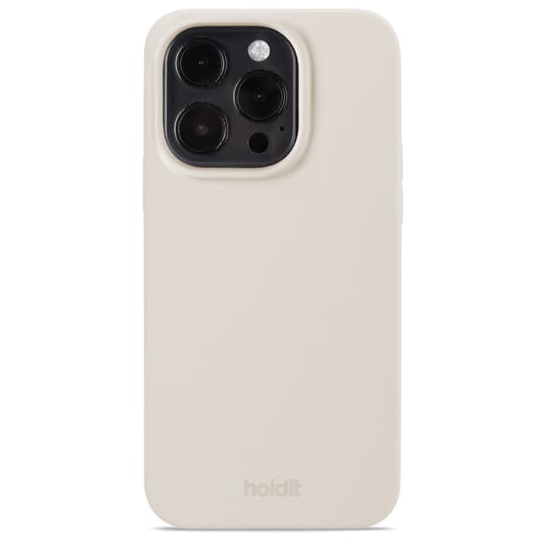 holdit iPhone 14 Pro -silikonikuori, vaalea beige