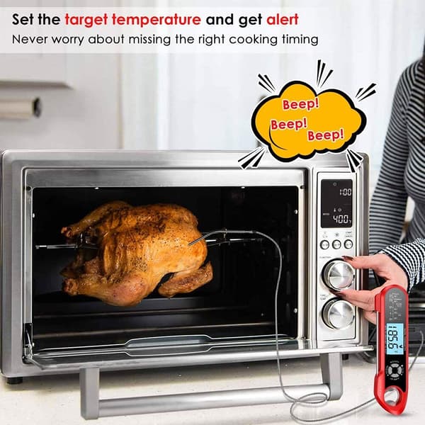 Kötttermometer Dubbel Prob Direkt Avläsning Mat Kött Termometrar för Matlagning Över Säker Lämna i