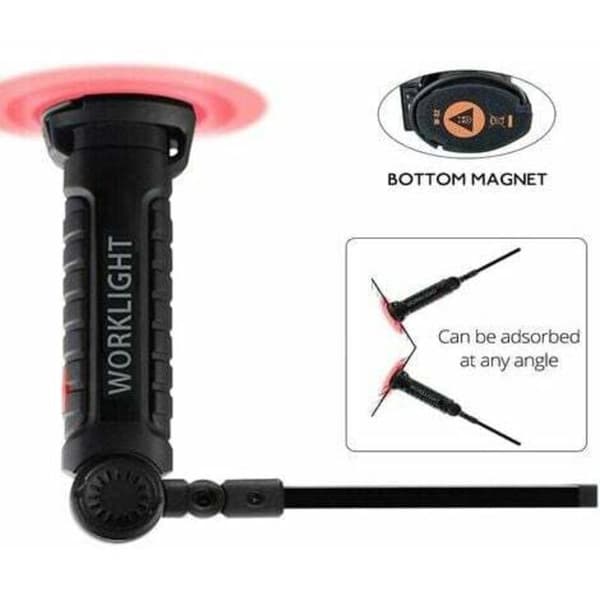 x Rechargeable LED Cob Work Light, Workshop Lamp, Flashlight, with Magnetic Base, Inspection Lamp for Hiking, Camping
