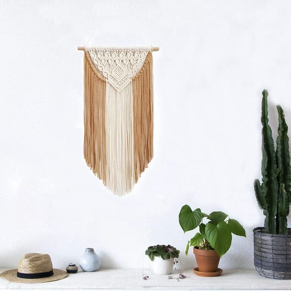 Macrame väggbonad gobeläng bohemisk heminredning handvävda bomullsrepsgobelänger