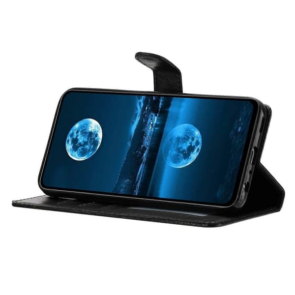 For Xiaomi 15T Leather Case Wallet Stand Phone Cover with Practical Strap Black