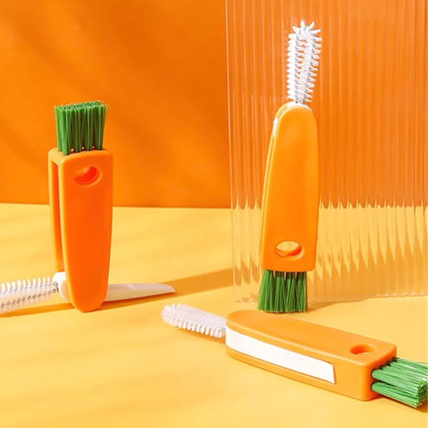3 i 1 Multifunktionell Köks Minikopp Lock Rengöringsborste, Kopp Lock Slot Cleaner