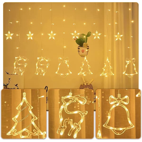 Julbelysning, 138 LED-julljus, 3,3 meter lång julbelysning