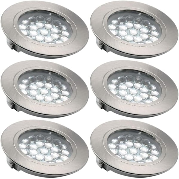 6 st LED-infällda downlights, LED-infällda spotlights i taket, ultratunna trådlösa taklampor