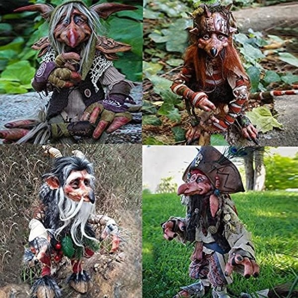 Trädgård Stor Goblin Handgjord Harts Dekorativ Skulptur Trädgårdstomte Trädgårdsdekoration