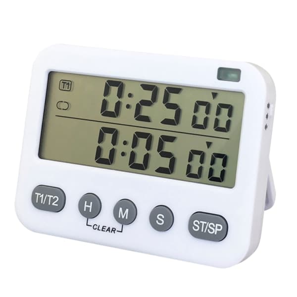 Magnetisk Nedtellingstimer Dobbel Digital Timer Digital Timer for Matlaging med Sekunder med 3 Nivåer Justerbar