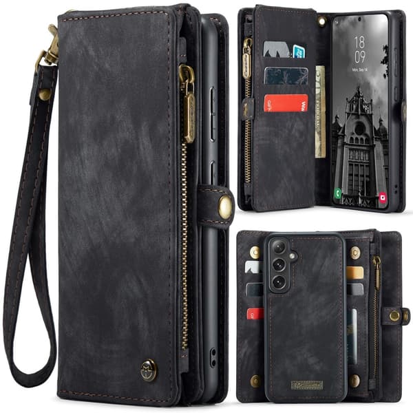 CASEME Galaxy S25 2-i-1 Etui Multifunktionelt Sort 170