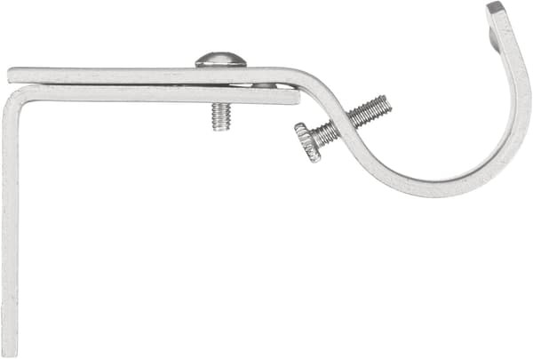 Justerbara gardinstångs väggfäste krokar, set med 2, silver nickel