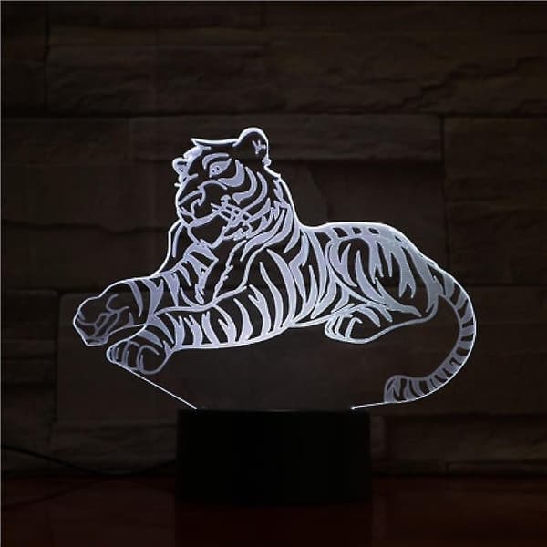 2025 Lämplig Tiger 3d 3d Led Nattlampa Barn Sovrum Bordslampa