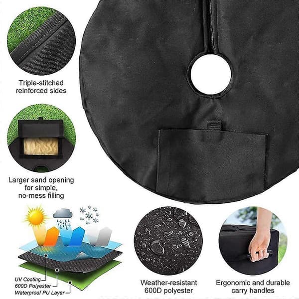 Umbrella Base Weight Bag, Round Patio Umbrella Base Removable Windproof Fixed Sandbag, For Beach Garden Umbrella Stand