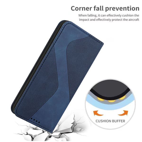 Samsung Galaxy A25 Case, PU Leather Flip Case Magnetic Closure Wallet Card Slots Stand Blue