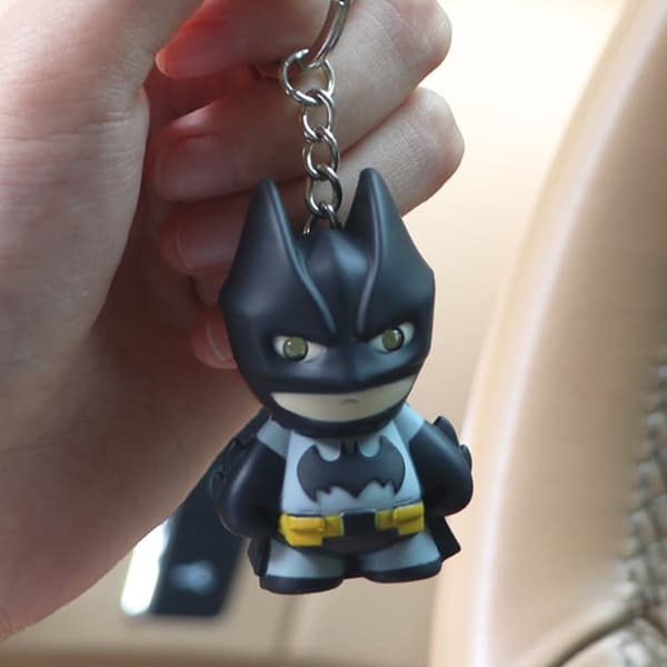 Batman LED Lysende Lyd Nøglering Kreative Gave Rygsæk Vedhæng