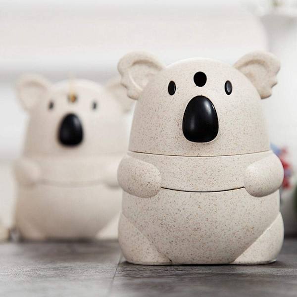 Automatisk tandpetarehållare med tryckknapp, söt koala tandpetarehållare tandpetare arrangör förvaring