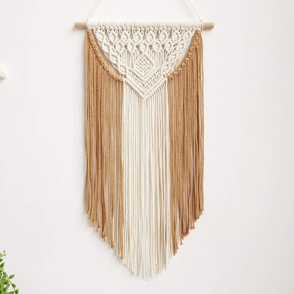 Macrame väggbonad gobeläng bohemisk heminredning handvävda bomullsrepsgobelänger