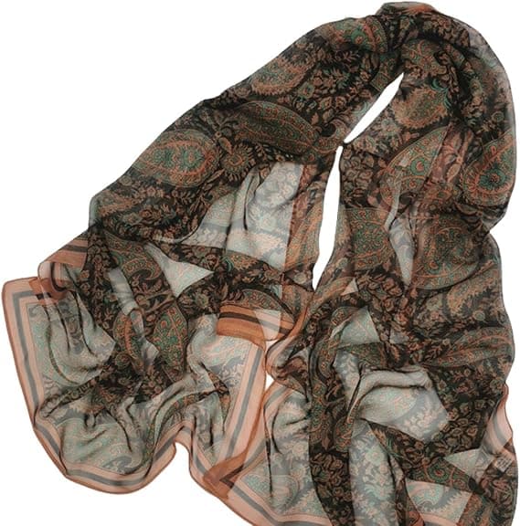 Damescarf og Sjal Chiffonscarf til Kvinder Letvægts Blomstret Chiffonsjal