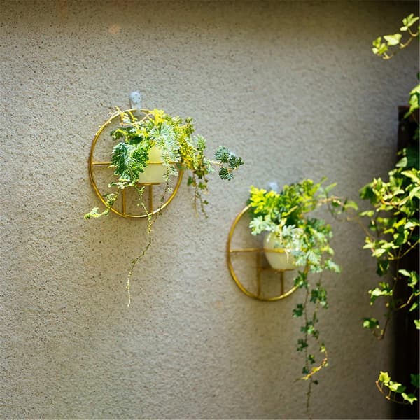 Väggmonterad planter planter set om 2 geometrisk vit keramisk planter växt vägglampa väggmontering dec