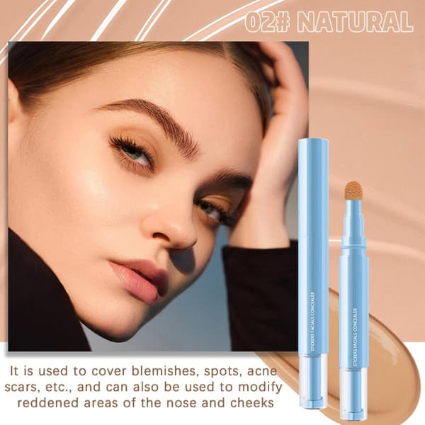Concealer til kvinder - Makeup Concealer Stick med svampehoved, 7g farvekorrigerende præcisionsdækkende kosmetik til veninder piger søstre Mod