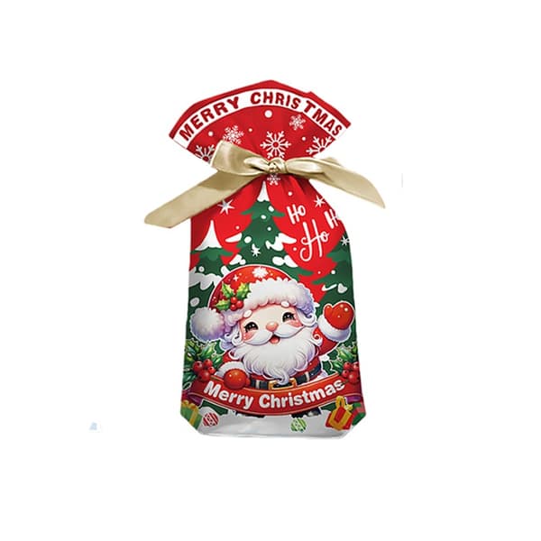 Julgodispåsar, Jultomtedesign, 15x23cm, 50-pack, Presentpåsar med dragsko, Perfekta för julklappar