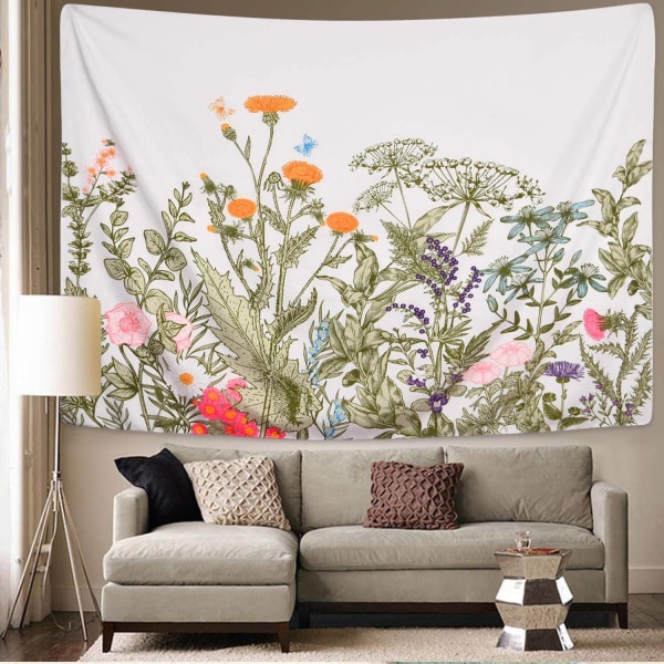 Växter Blommor Gobeläng Vilda Blommor Gobeläng Vintage Växter Gobeläng Väggbonad