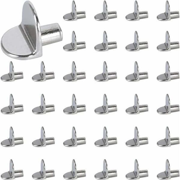 5 mm hyldestifter, hyldestøttestifter, hyldepinde, DIY rustfrit stål, 40 stk.