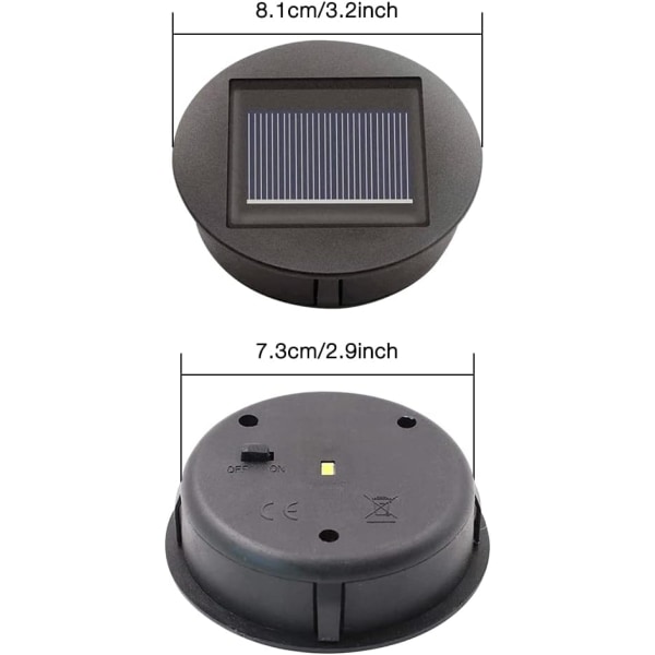 4-pack solcellsersättningslampor med LED-lampor, solcellslampor för takersättning, LED-solpanelsskydd