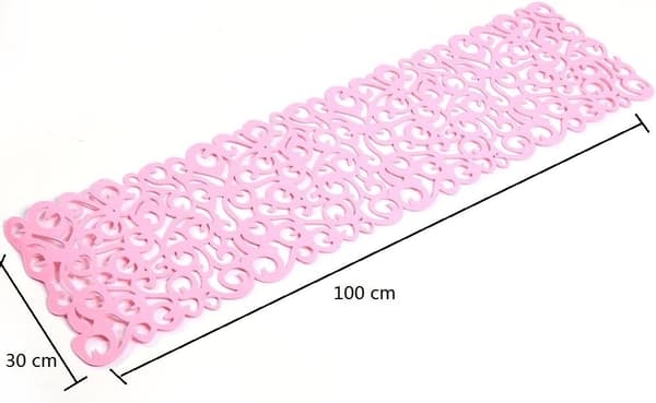Tvättrbar bordslöpare 100 x 30 cm rosa