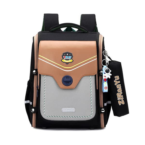 Children's Backpack, Waterproof School Bag with Back Support for Boys and Girls Black