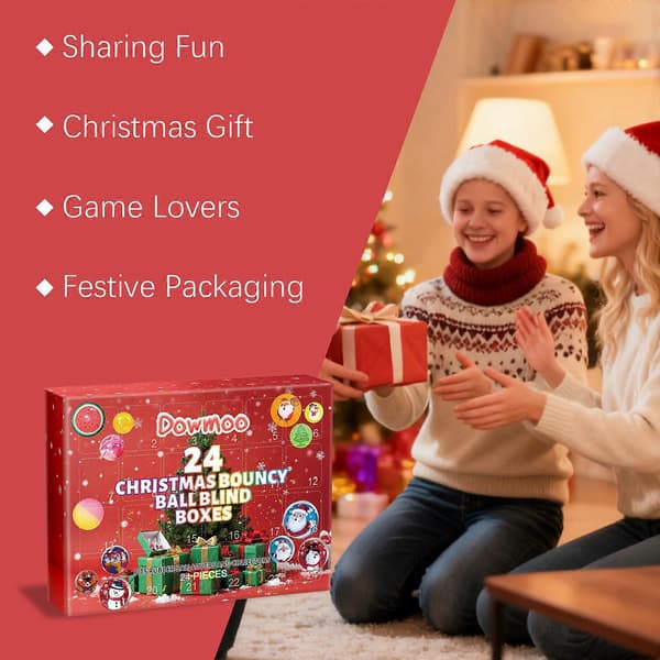 DOWMOO 24 STK Jule Blind Box Sprettballer Julemoro Leketøysgave for Voksne Barn