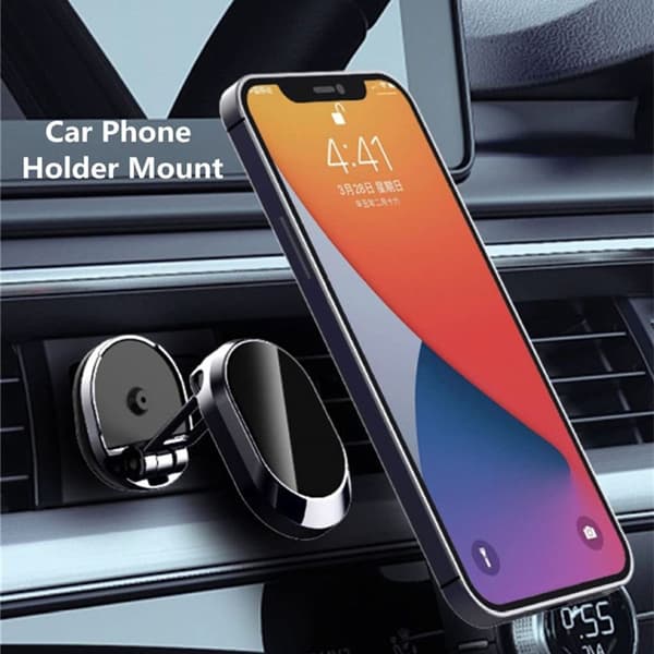 Magnetisk Biltelefonholder Stativ Foldbar Sort black