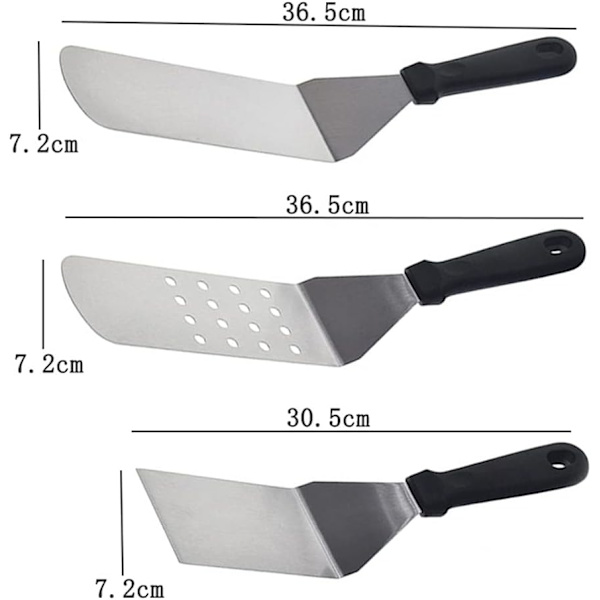 Stekspade i rostfritt stål, skalad pizzaspatel, grillspatel, köksredskap