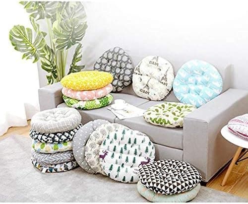 Rund sittdyna Tatami-dyna, tjock stolsdyna, 100 % bomullslinne