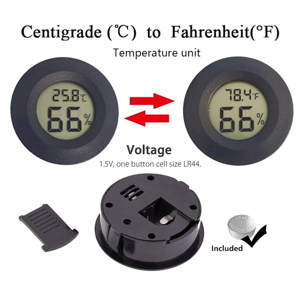 2 st mini hygrometer termometer digital LCD-display inomhus/utomhus hygrometer temperatur