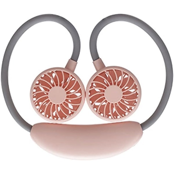 Halsfläkt mini kyl USB-fläkt handsfree fläkt lat tyst halshängande halskylfläkt rosa