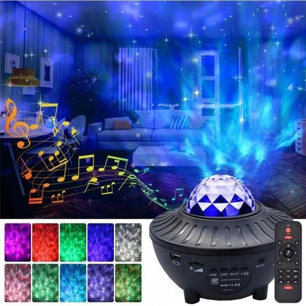 Baby Night Light Laser Star Projector LED with Connected Music, Starry Sky Effect Light Projection