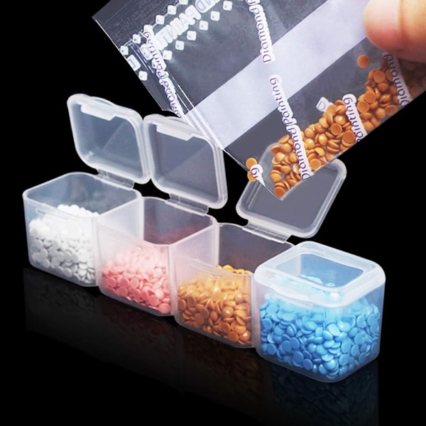 Diamond Stick Box 3 st Varje Genomskinlig Förvaringslåda med 28 Mini Fack Rutnät, 5D Diamantmålning en