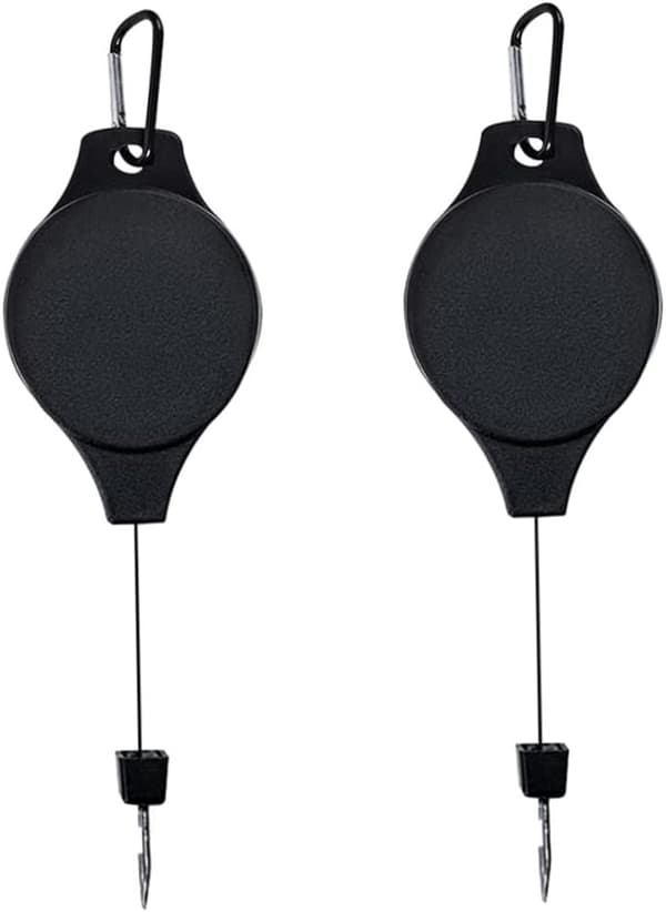 2PCS Plant Pulley Hanger,Plant Hook Pulley,Adjustable Hanging Basket Hook Retractable Ceiling Hooks