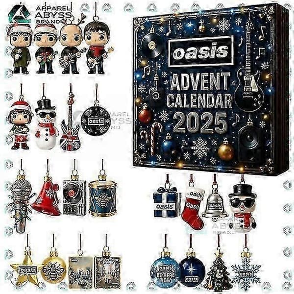 Oasis British Rock Advent Jule Blind Box Juletrepynt Akryl Anheng