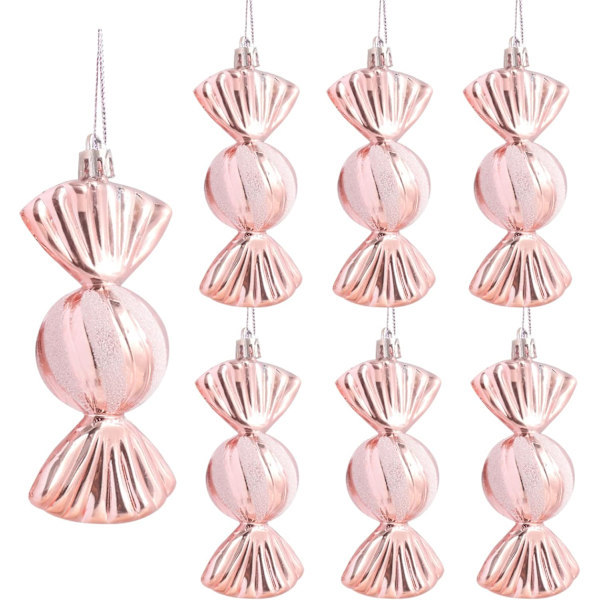 Roséguldfärgade julkulor, 12 cm, 24-pack - MGF