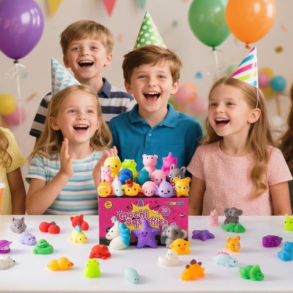 30-pack Squishy-leksaker för barn, Mini Mochi Squishies, Söt Kawaii Djur Squishy-pack, Mjuka Fidget-leksaker, Sensoriska Klämleksaker, Partyfavoriter 30