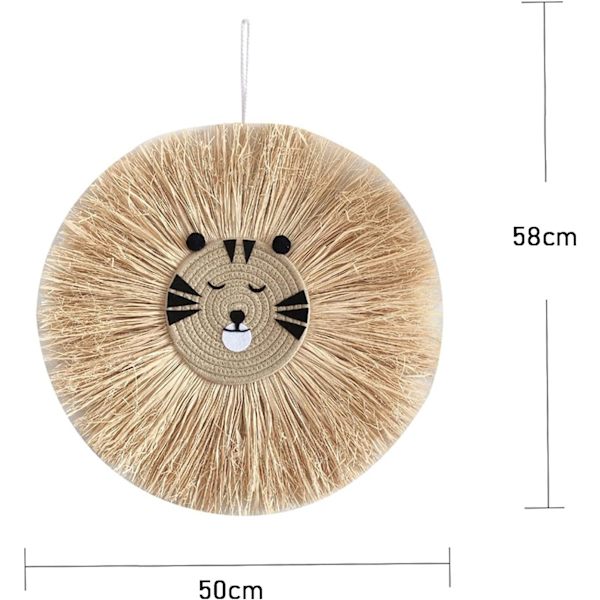 Lion Väggdekor Handvävda Smycken Modern Heminredning Tillbehör Hänge Fest Babyshower Sovrum
