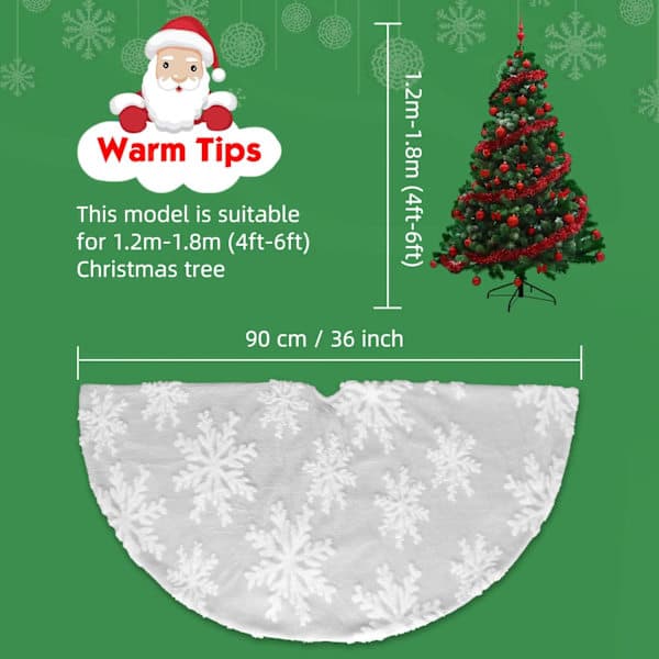 36-tums jacquard kashmir snöflinga julgransmatta
